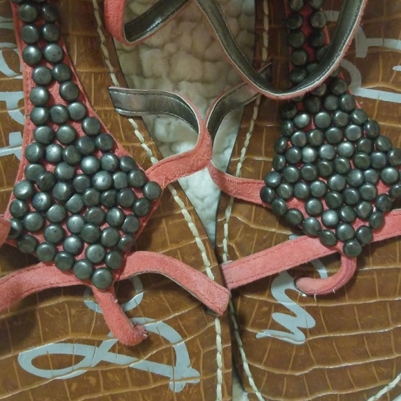 Sam Edelman 9.5M "Ginger" Coral Gladiator Sandals - Picture 2 of 6